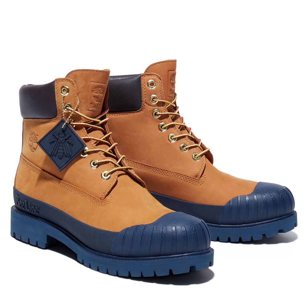 Bocanci 6-Inch Timberland Barbati Maro/Bleumarin - Bee Line X Waterproof Rubber Toe - Romania - ORYH